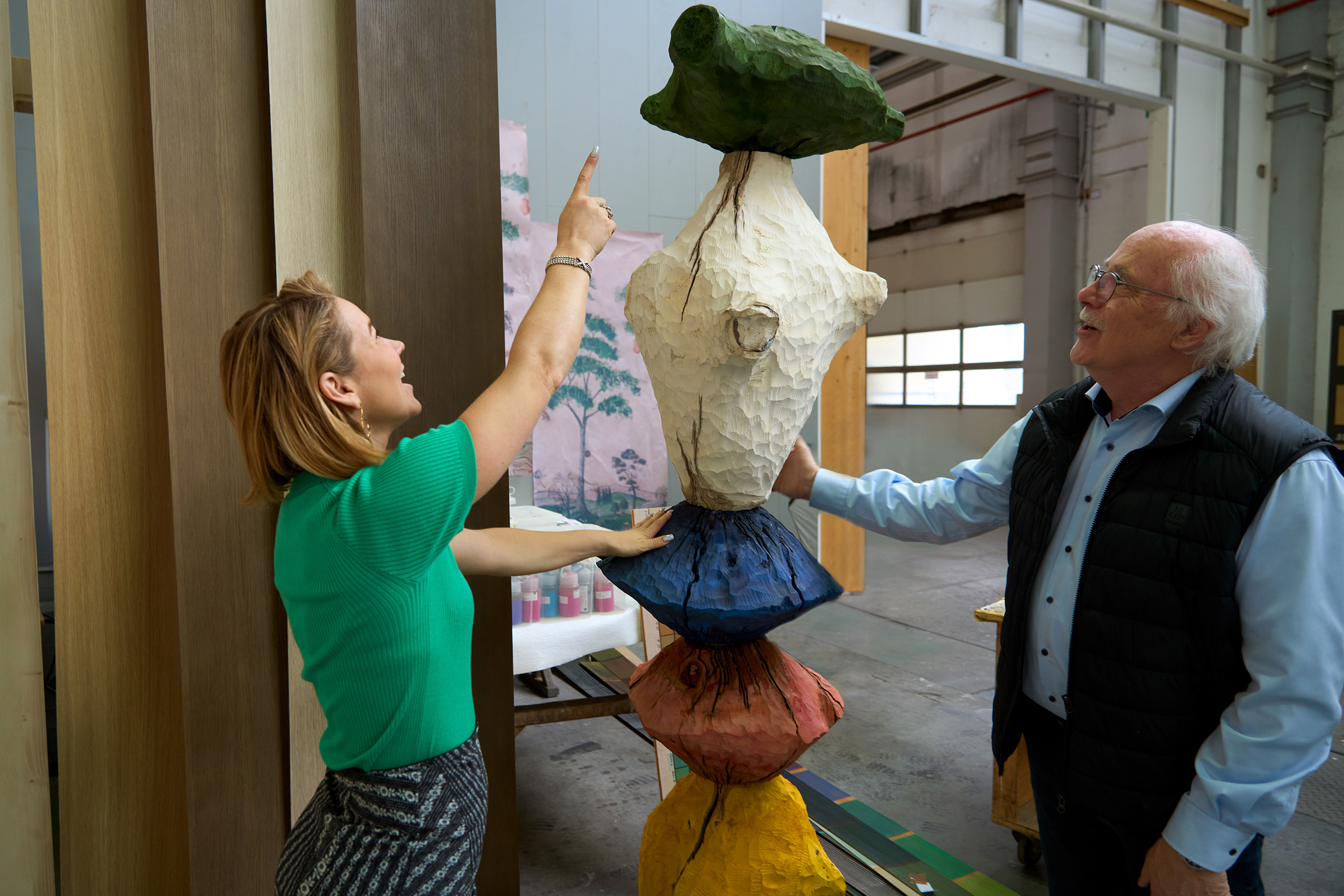 Minnie Kemp and Torben Hansen at Schotten & Hansen Factory in Peiting, Bavaria